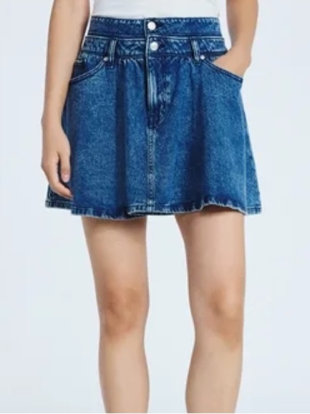 Classic Blue Denim Mini Skirt - Versatile Everyday Style